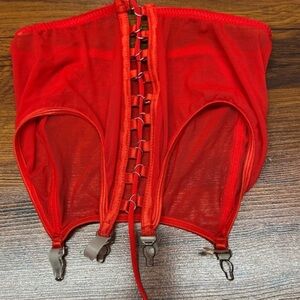 3/$15 Red Mesh Garter Belt